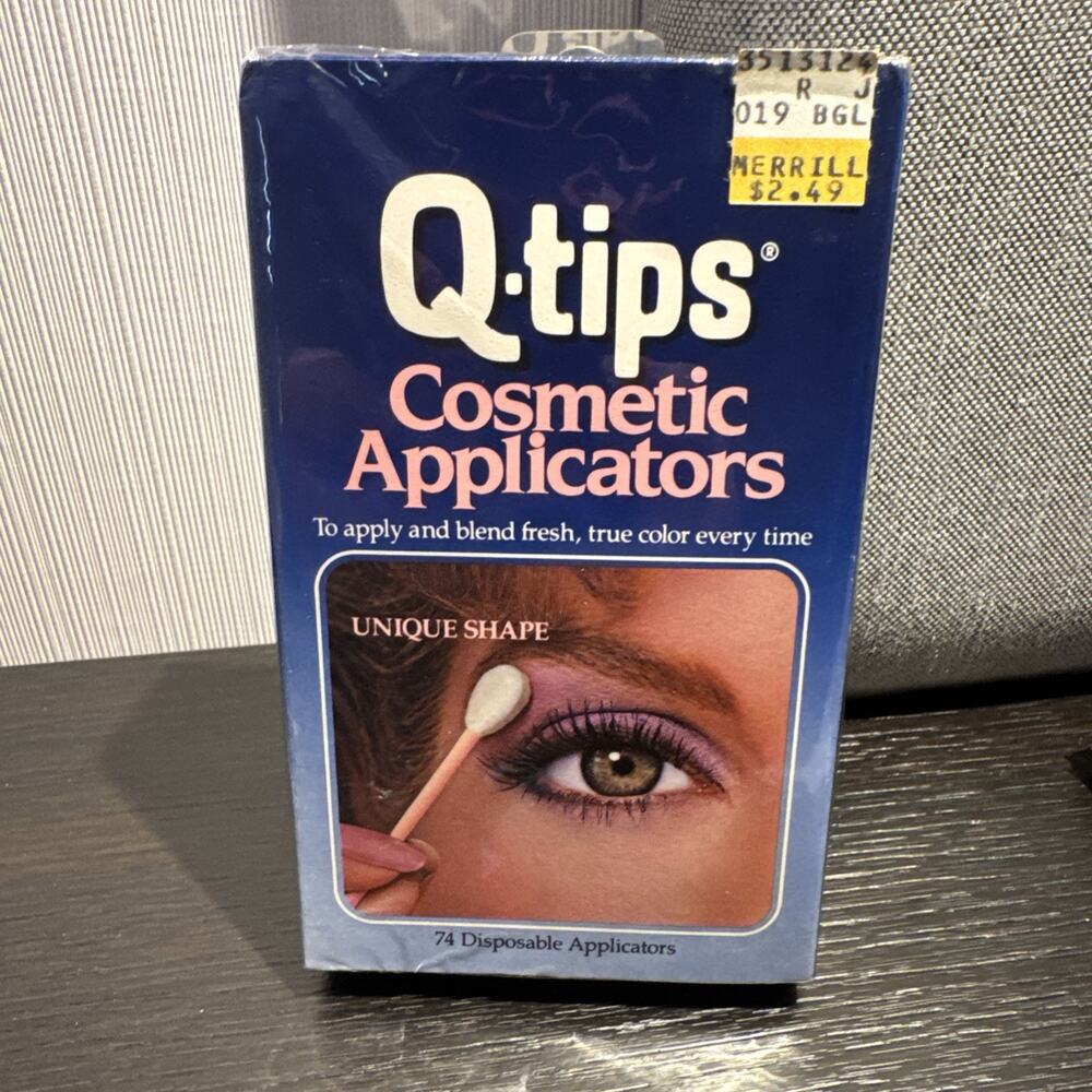 Vintage Q-tips Cosmetic Applicators 74 Ct Pink‎ Stems Makeup 70s/80s 74ct